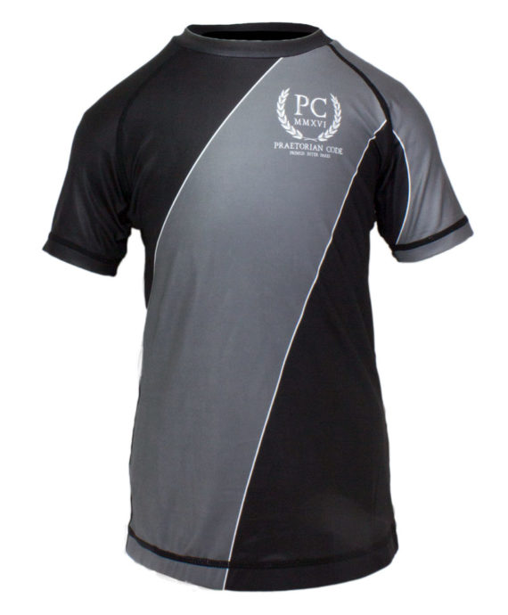 Kids Competition Rash Guard Short Sleeve Grey